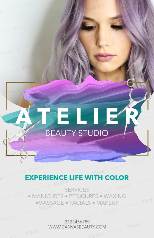 placeit hair salon flyer template hair salon flyer