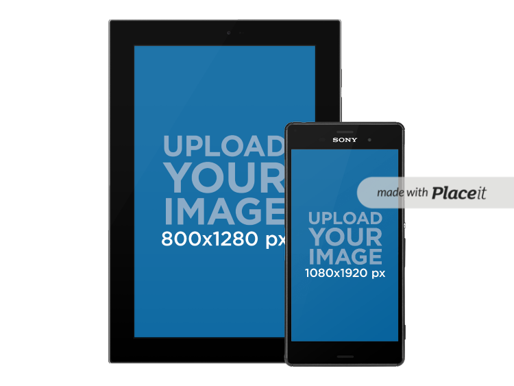 placeit android galaxy tablet with android phone responsive mockup tablet android