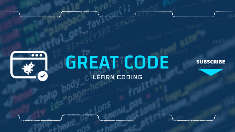 placeit youtube banner maker for coding tutorials blue youtube banner