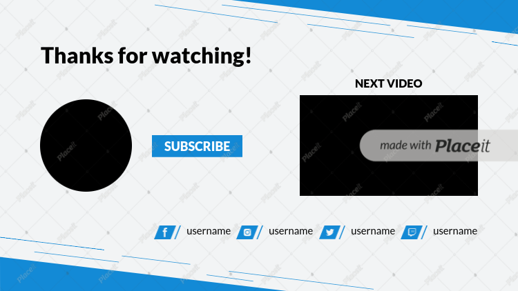 Placeit Subscribe Now Youtube End Card Template With A Lightning Frame