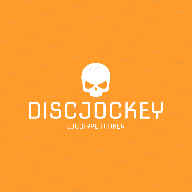 placeit dj logo maker with skull icon dj logo maker