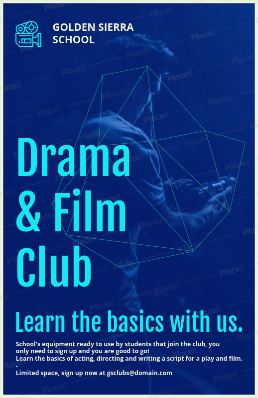 placeit drama school club flyer maker school poster maker