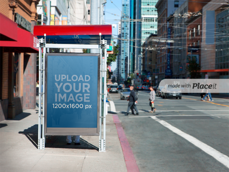 placeit bus stop ad