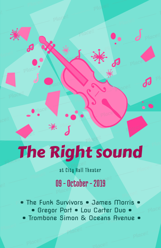 placeit concert flyer maker with violin clipart concert poster maker