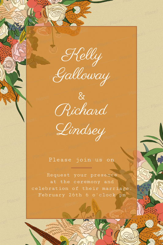 wedding invitation maker with illustrated flowers 1683h invitation maker for wedding