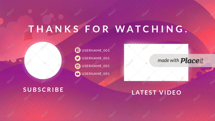 Placeit Youtube End Card Template With A Gradient Dotted Surface